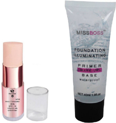Miss Boss Foundation illuminating Primer - 40 ml and Stick Concealer Vitamin-E & Filter Highlight Contour With SPF 15 combo(Set of 2)
Miss Boss Foundation illuminating Primer - 40 ml and Stick Concealer Vitamin-E & Filter Highlight Contour With SPF 15 combo(Set of 2)