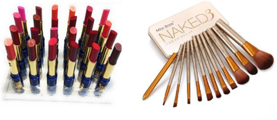 Miss Boss nk naked golden brushes (pack of 12) and long lasting cinema lipstick (pack of 24) combo(Set of 2)
Miss Boss nk naked golden brushes (pack of 12) and long lasting cinema lipstick (pack of 24) combo(Set of 2)