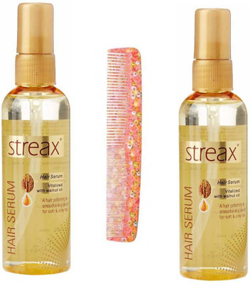 Streax HAIR SERUM WITH WALNUT OIL-100 ML( 2 *100) with 1 comb (pack of 3 )(Set of 3)
Streax HAIR SERUM WITH WALNUT OIL-100 ML( 2 *100) with 1 comb (pack of 3 )(Set of 3)