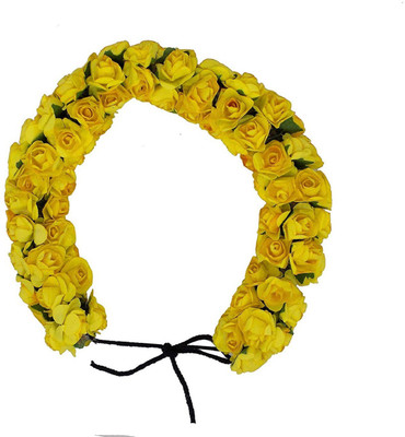 WIZME Hair Gajra For Women Bun Hair Accessory Set(Yellow)