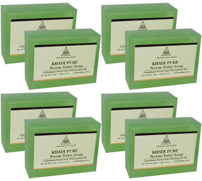 Khadi Pure Herbal Neem Tulsi Soap - 125g (Set of 8)(1000 g, Pack of 8)