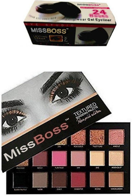 Miss Boss gel eyeliner with brush 6.0 gm and huda rose gold sand highlight eyeshadow combo(Set of 2)
Miss Boss gel eyeliner with brush 6.0 gm and huda rose gold sand highlight eyeshadow combo(Set of 2)
