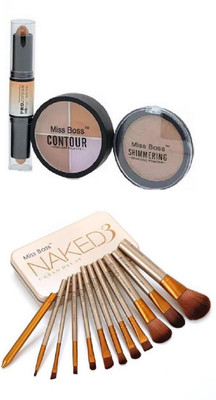 Miss Boss naked golden brushes (pack of 12) and kb face 3 in 1 contour kit Concealer combo(Set of 2)
Miss Boss naked golden brushes (pack of 12) and kb face 3 in 1 contour kit Concealer combo(Set of 2)