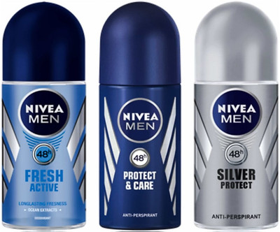 Nivea Men Protect & Care,Silver Protect & Fresh Active Deodorant Roll-on - For Men(150 ml, Pack of 3)
Nivea Men Protect & Care,Silver Protect & Fresh Active Deodorant Roll-on - For Men(150 ml, Pack of 3)