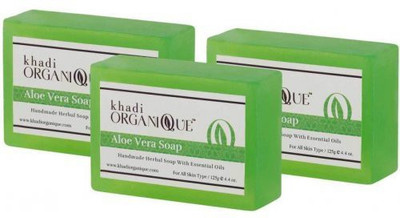 Khadi PURE ORGANIQUE AloeVera Soap(375 g, Pack of 3)