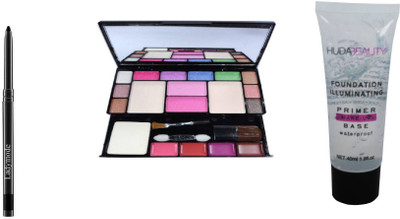 Ladymode Pencil Kajal & TYA MakeupKit 6171 & HUDA BEAUTY PRIMER MAKEUP BASE Primer - 40 ml (TRANSPARENT)(Set of 2)