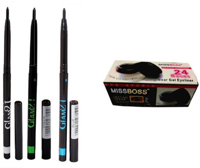 Miss Boss gel eyeliner with brush 6.0 gm and glam 3 bgb (blue,green,black) longlasting kajal combo(Set of 2)
Miss Boss gel eyeliner with brush 6.0 gm and glam 3 bgb (blue,green,black) longlasting kajal combo(Set of 2)