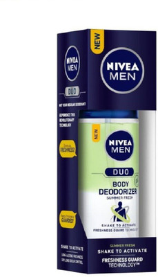 Nivea Duo Summer Fresh Deodorant Spray 100ML PACK OF 2 Deodorant Spray - For Men(200 ml, Pack of 2)
Nivea Duo Summer Fresh Deodorant Spray 100ML PACK OF 2 Deodorant Spray - For Men(200 ml, Pack of 2)