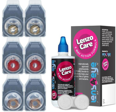 Lenzocare Color Lenses With 100 ml Multipurpose Solution & Lens Case Monthly(-0.00, Colored Contact Lenses, Pack of 6)
Lenzocare Color Lenses With 100 ml Multipurpose Solution & Lens Case Monthly(-0.00, Colored Contact Lenses, Pack of 6)