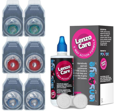 Lenzocare Color Lenses With 100 ml Multipurpose Solution & Lens Case Monthly(-0.00, Colored Contact Lenses, Pack of 6)
Lenzocare Color Lenses With 100 ml Multipurpose Solution & Lens Case Monthly(-0.00, Colored Contact Lenses, Pack of 6)