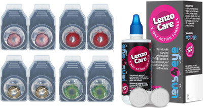 Lenzocare Color Lenses With 100 ml Multipurpose Solution & Lens Case Monthly(-0.00, Colored Contact Lenses, Pack of 8)
Lenzocare Color Lenses With 100 ml Multipurpose Solution & Lens Case Monthly(-0.00, Colored Contact Lenses, Pack of 8)