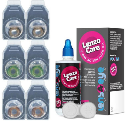 Lenzocare Color Lenses With 100 ml Multipurpose Solution & Lens Case Monthly(-0.00, Colored Contact Lenses, Pack of 6)
Lenzocare Color Lenses With 100 ml Multipurpose Solution & Lens Case Monthly(-0.00, Colored Contact Lenses, Pack of 6)