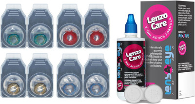 Lenzocare Color Lenses With 100 ml Multipurpose Solution & Lens Case Monthly(-0.00, Colored Contact Lenses, Pack of 8)
Lenzocare Color Lenses With 100 ml Multipurpose Solution & Lens Case Monthly(-0.00, Colored Contact Lenses, Pack of 8)