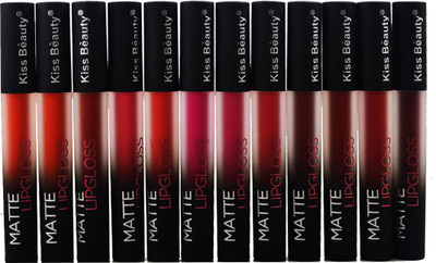Kiss Beauty Matte Lipgloss Lipstick-7557B(6 g, Multicolor)