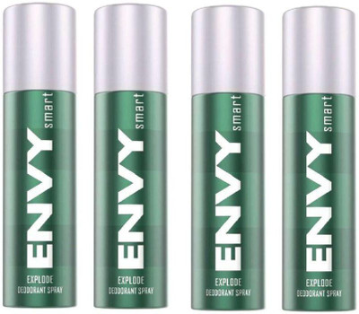 ENVY 4 SMART EXPLODE DEODORANT 135ML Perfume Body Spray - For Men(135 ml, Pack of 4)
ENVY 4 SMART EXPLODE DEODORANT 135ML Perfume Body Spray - For Men(135 ml, Pack of 4)