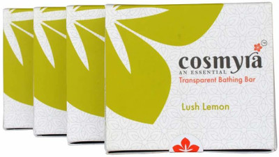 COSMYRA Lush Lemon Transparent Bathing Soap : Astringent : 100 g each (Pack Of 4)(400 g, Pack of 4)