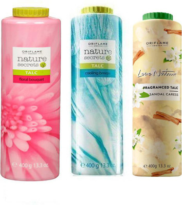 Oriflame Sweden Love Nature Fragranced Talc Combo (Floral Bloom, Sandal Caress, Cooling Delight)(1200 g)
Oriflame Sweden Love Nature Fragranced Talc Combo (Floral Bloom, Sandal Caress, Cooling Delight)(1200 g)
