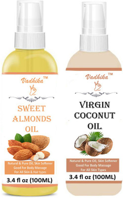 Vadhika 100% Sweet Almonds & Coconut oil For Hair and Skin,100ml-Pack of-2-Bottle-(200ml) Hair Oil (Combo) Hair Oil (200 ml) Hair Oil(200 ml)
Vadhika 100% Sweet Almonds & Coconut oil For Hair and Skin,100ml-Pack of-2-Bottle-(200ml) Hair Oil (Combo) Hair Oil (200 ml) Hair Oil(200 ml)