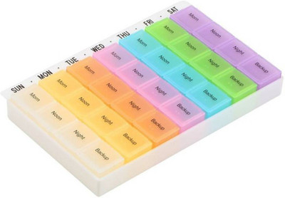 Nuestra Day Pill Box with Tray, Medication Organizer Planner Medicine Pill Box(Multicolor)
Nuestra Day Pill Box with Tray, Medication Organizer Planner Medicine Pill Box(Multicolor)
