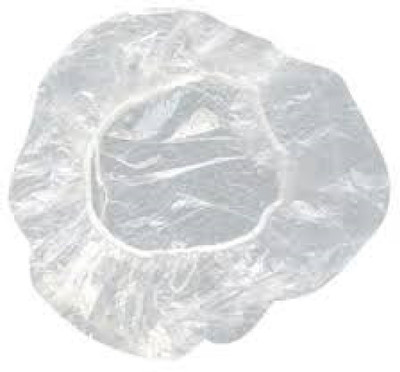 AURINKO Disposable Shower Cap Transparent with Elastic Band pack of 25
