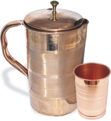 Veda Home & Lifestyle COPPER JUG SET MEDIUM Water Jug Set(1.5 L, Pack of 2)