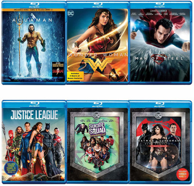 Justice League + Wonder Woman + Suicide Squad - Extended Cut + Batman v Superman: Dawn of Justice - Ultimate & Theatrical Editions + Superman: Man of Steel - (All 5 Movies in Blu-ray) + Aquaman (Blu-ray + DVD)(Blu-ray English)
Justice League + Wonder Woman + Suicide Squad - Extended Cut + Batman v Superman: Dawn of Justice - Ultimate & Theatrical Editions + Superman: Man of Steel - (All 5 Movies in Blu-ray) + Aquaman (Blu-ray + DVD)(Blu-ray English)