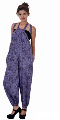Sunoindia Self Design Girl's Jumpsuit, Purple