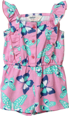 Beebay Printed Girls Jumpsuit, Pink