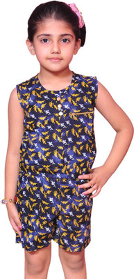 Pari & Prince Printed Girls Jumpsuit, Multicolor