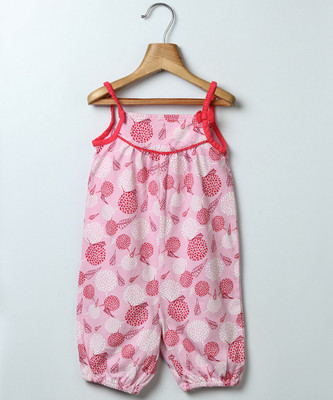 Beebay Floral Print Girls Jumpsuit, Pink