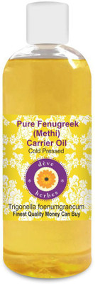 Deve Herbes Pure Fenugreek (Methi) Carrier Oil (Trigonella foenumgraecum) 100% Natural Therapeutic Grade Cold Pressed.(200 ml)
Deve Herbes Pure Fenugreek (Methi) Carrier Oil (Trigonella foenumgraecum) 100% Natural Therapeutic Grade Cold Pressed.(200 ml)