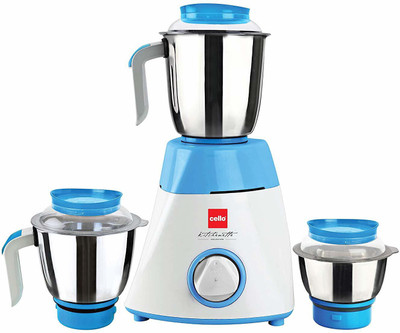Cello Mixer 750 Mixer Grinder(blue&white, 3 Jars)