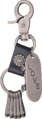Kairos High Quality SkateBoard Black Leather 5 Key Holding Hook Key Chain