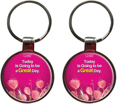 QuoteSutra Today Is Going To Be A Great Day Quote Set of 2 Metal Key Chain