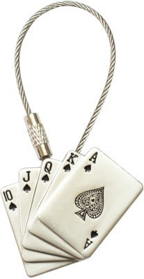 Priyals Metallic Playing Card Key Chain