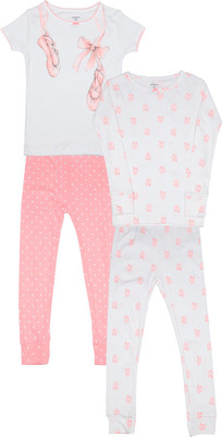 Carter's Girls Casual T-shirt Pyjama(White, Pack of 2, Print (969)