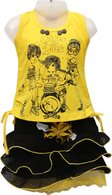 Golden Girl Girls Casual Dress Skirt(Yellow