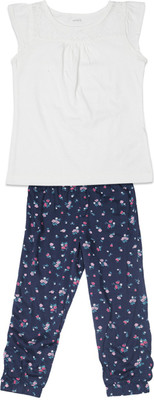 Carter's Girls Casual Top Pyjama(White, Pack of 1, Ivory (153)