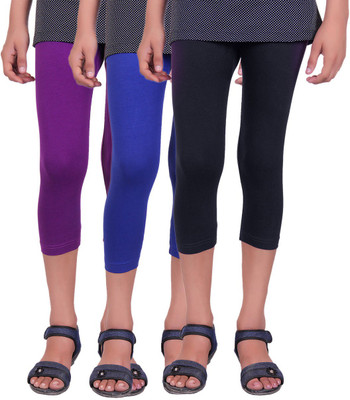 Alisha Capri For Girls Casual Solid Cotton(Multicolor Pack of 3, Black;purple;royal blue
Alisha Capri For Girls Casual Solid Cotton(Multicolor Pack of 3, Black;purple;royal blue