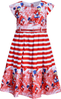 Bella Moda Midi/Knee Length Casual Dress(Red, Cap Sleeve)