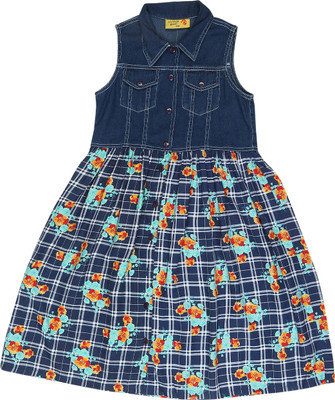 Eves Pret A Porter Girls Midi/Knee Length Casual Dress(Dark Blue, Sleeveless, Multicolor
Eves Pret A Porter Girls Midi/Knee Length Casual Dress(Dark Blue, Sleeveless, Multicolor