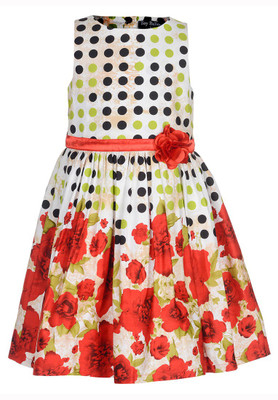 Toy Balloon Kids Girls Midi/Knee Length Casual Dress(Red, Sleeveless
