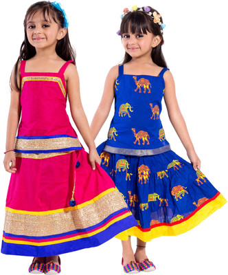Decot Paradise Girls Top and Skirt Set(Multicolor Pack of 2, Multicolour