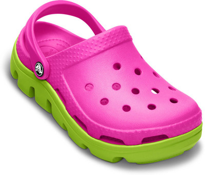 Crocs Girls Slip-on Clogs(Pink, Neon magenta/volt green