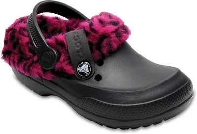 Crocs Girls Slip-on Clogs(Multicolor, Leopard/black
