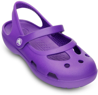Crocs Boys & Girls Sling Back Clogs(Purple, Black