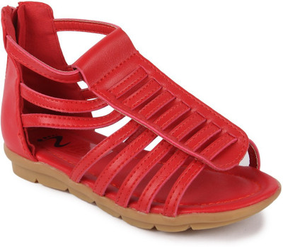 N Five Girls Buckle Strappy Sandals(Red