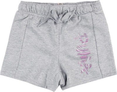 Puma Short For Girls Solid Cotton, Polyester(Grey, Pack of 1, Light gray heather
