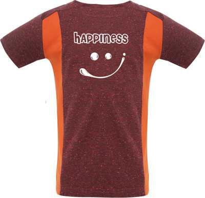 Insta Fab Boys Solid Cotton T Shirt(Maroon, Pack of 1