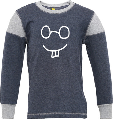Insta Fab Boys Solid Cotton T Shirt(Light Blue, Pack of 1